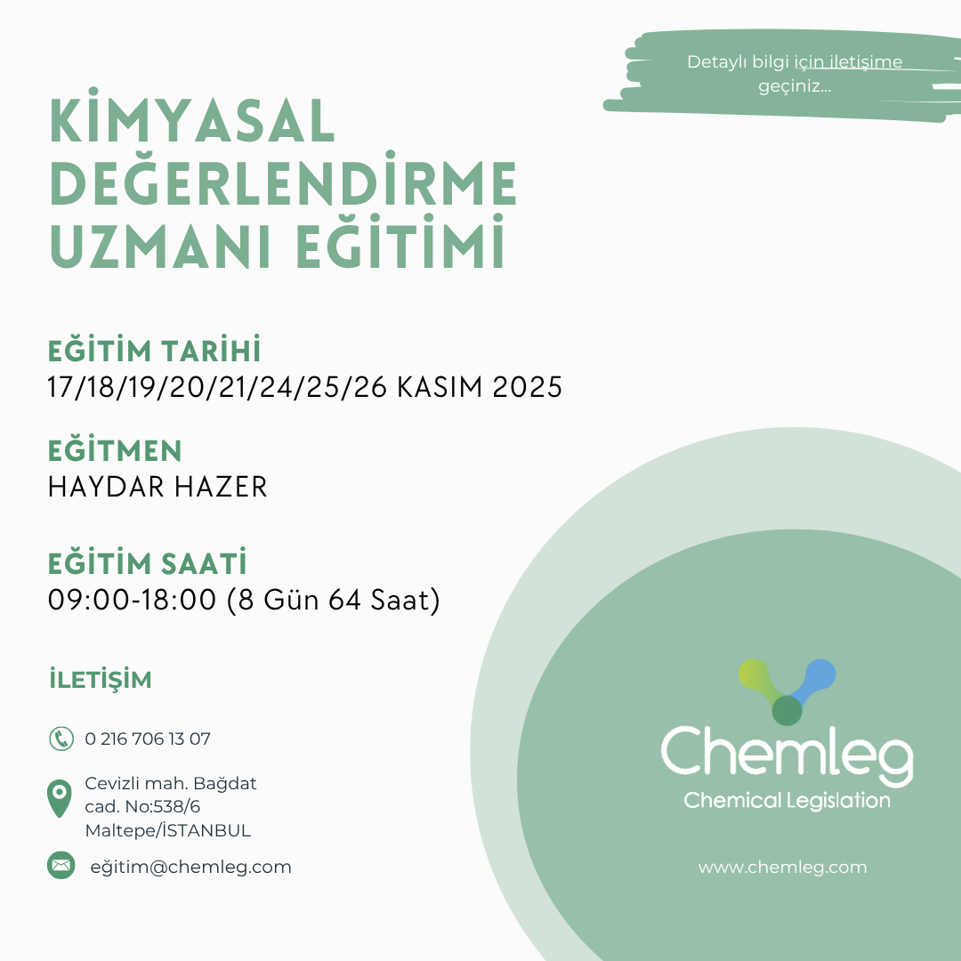 KASIM 2025 - KİMYASAL DEĞERLENDİRME UZMANI EĞİTİMİ (KDU EĞİTİMİ)
